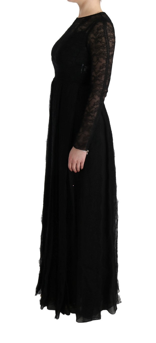 Elegant Black Sheath Long Sleeve Dress - ventzia