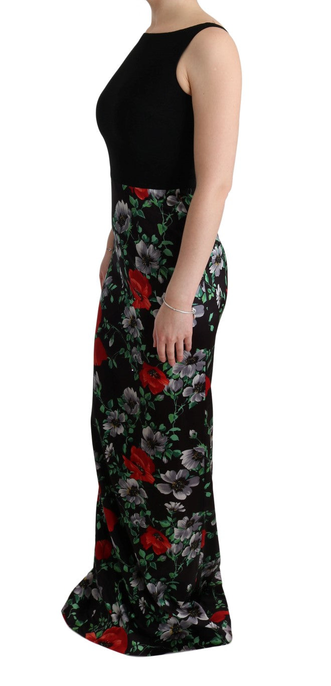 Elegant Floral Sheath Gown - ventzia