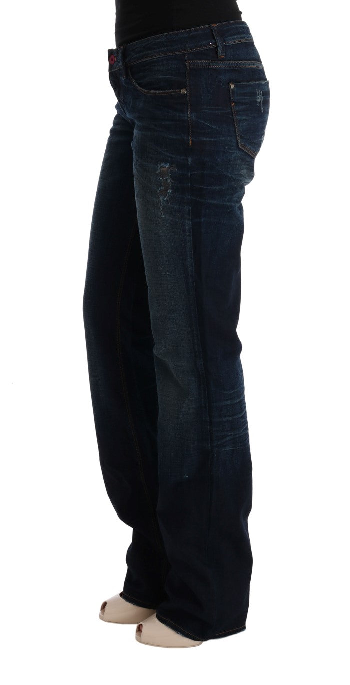 Elegant Blue Regular Fit Cotton Jeans - ventzia