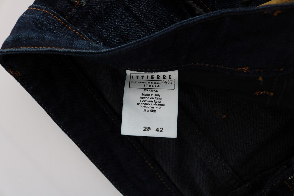 Elegant Blue Regular Fit Cotton Jeans - ventzia