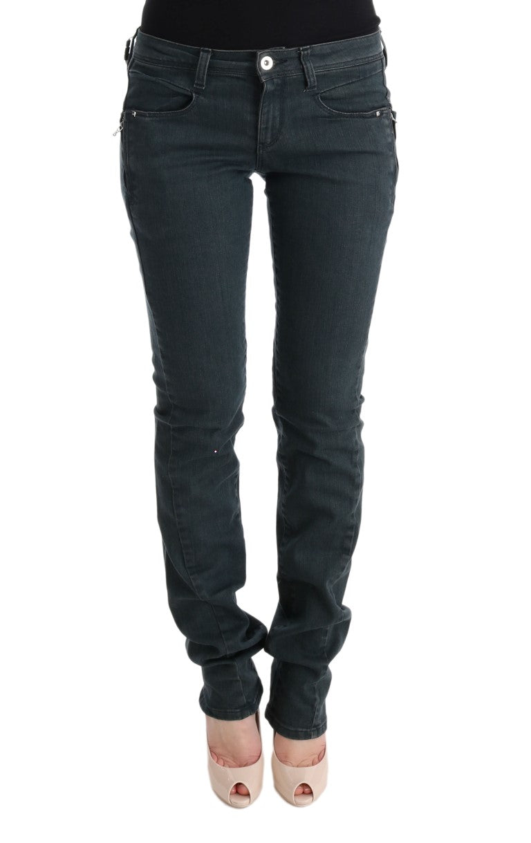 Chic Superslim Gray Cotton Jeans - ventzia