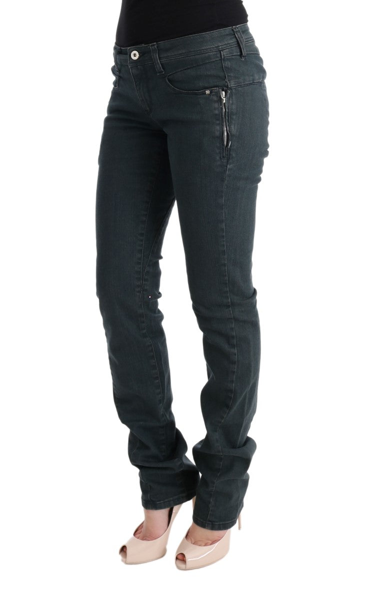 Chic Superslim Gray Cotton Jeans - ventzia