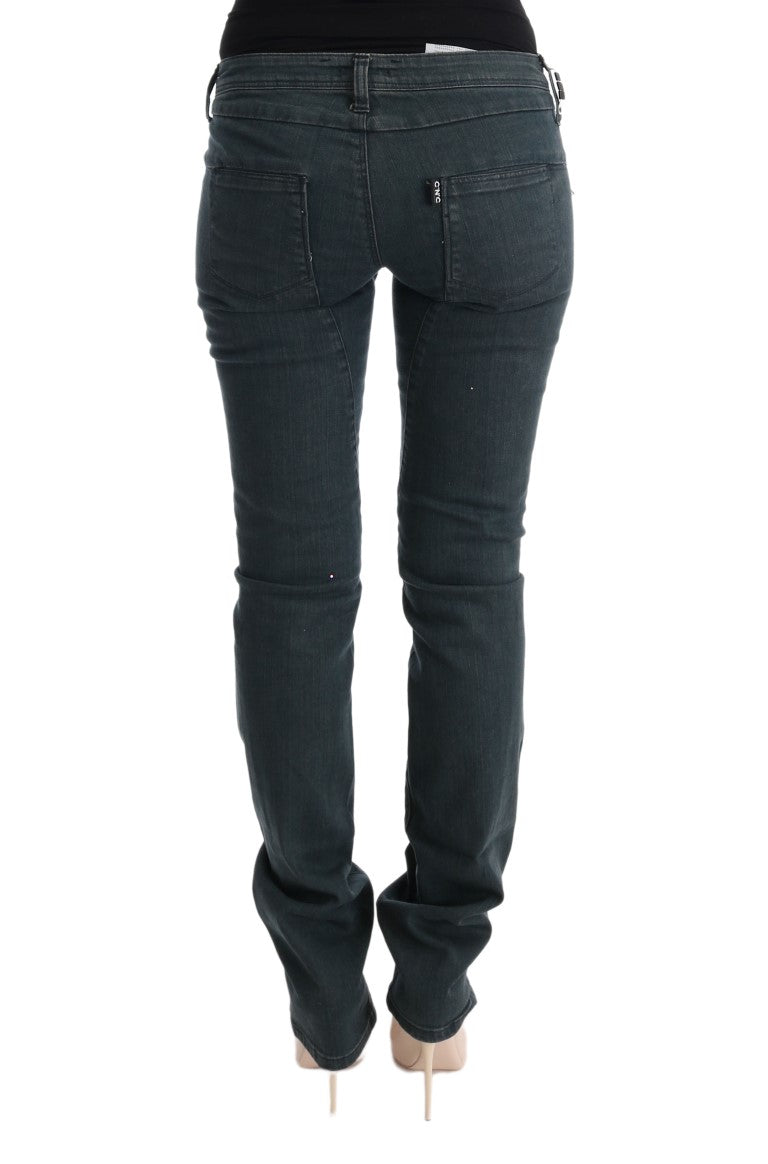 Chic Superslim Gray Cotton Jeans - ventzia
