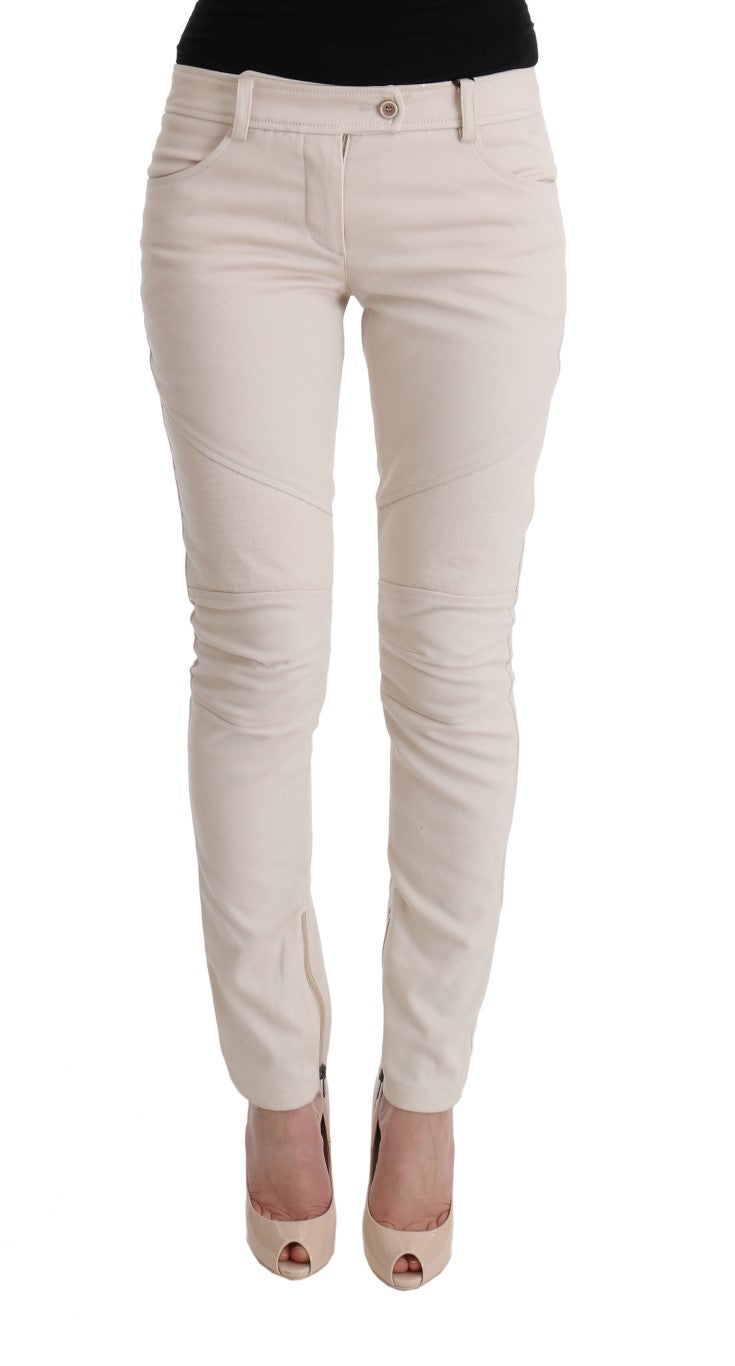Chic White Slim Fit Denim Treasure - ventzia