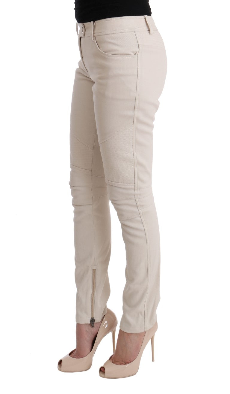 Chic White Slim Fit Denim Treasure - ventzia