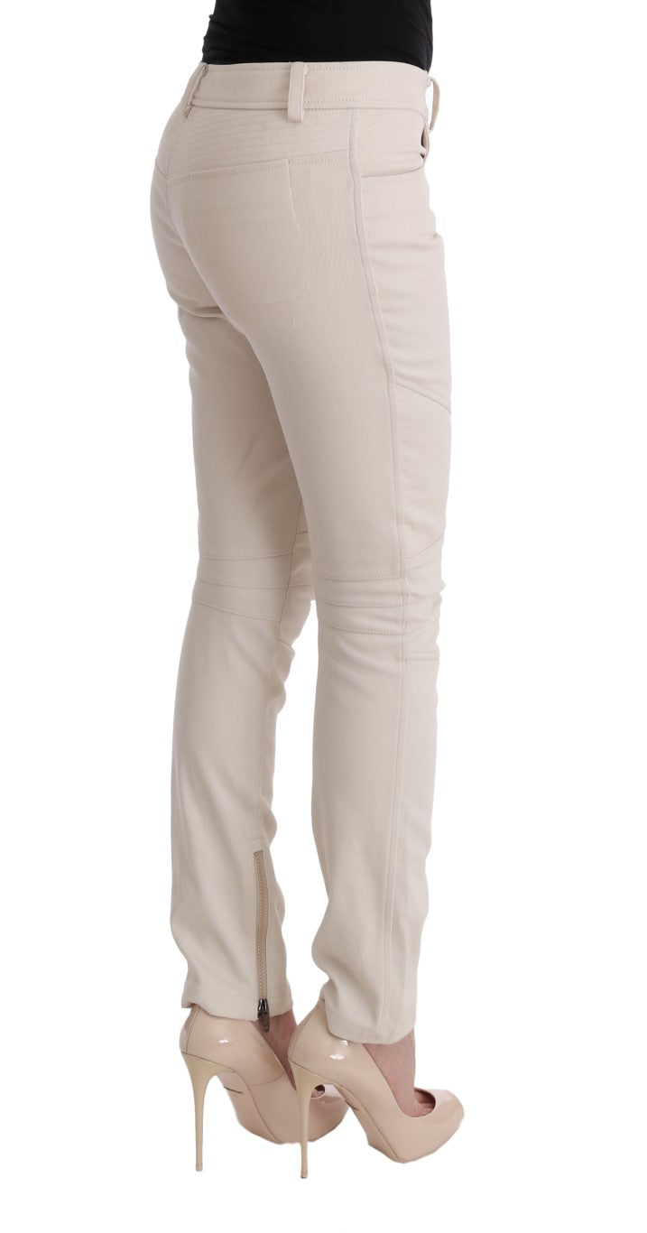 Chic White Slim Fit Denim Treasure - ventzia
