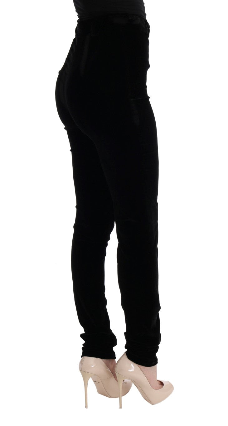 Sleek High-Waist Black Trousers - ventzia