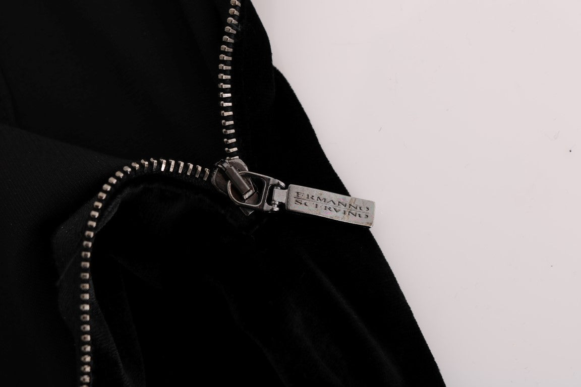 Sleek High-Waist Black Trousers - ventzia