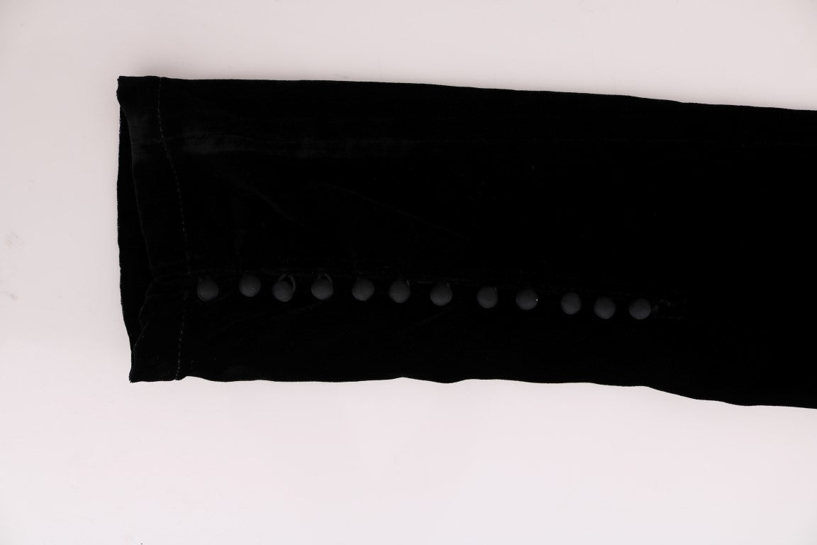Sleek High-Waist Black Trousers - ventzia