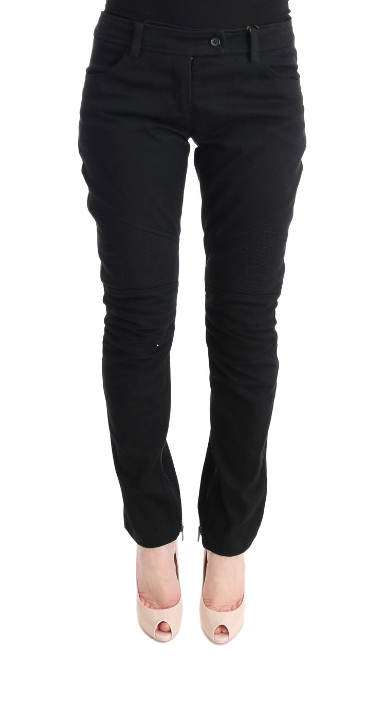 Chic Black Slim Fit Trousers - ventzia