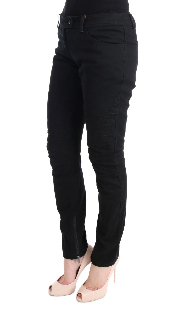 Chic Black Slim Fit Trousers - ventzia