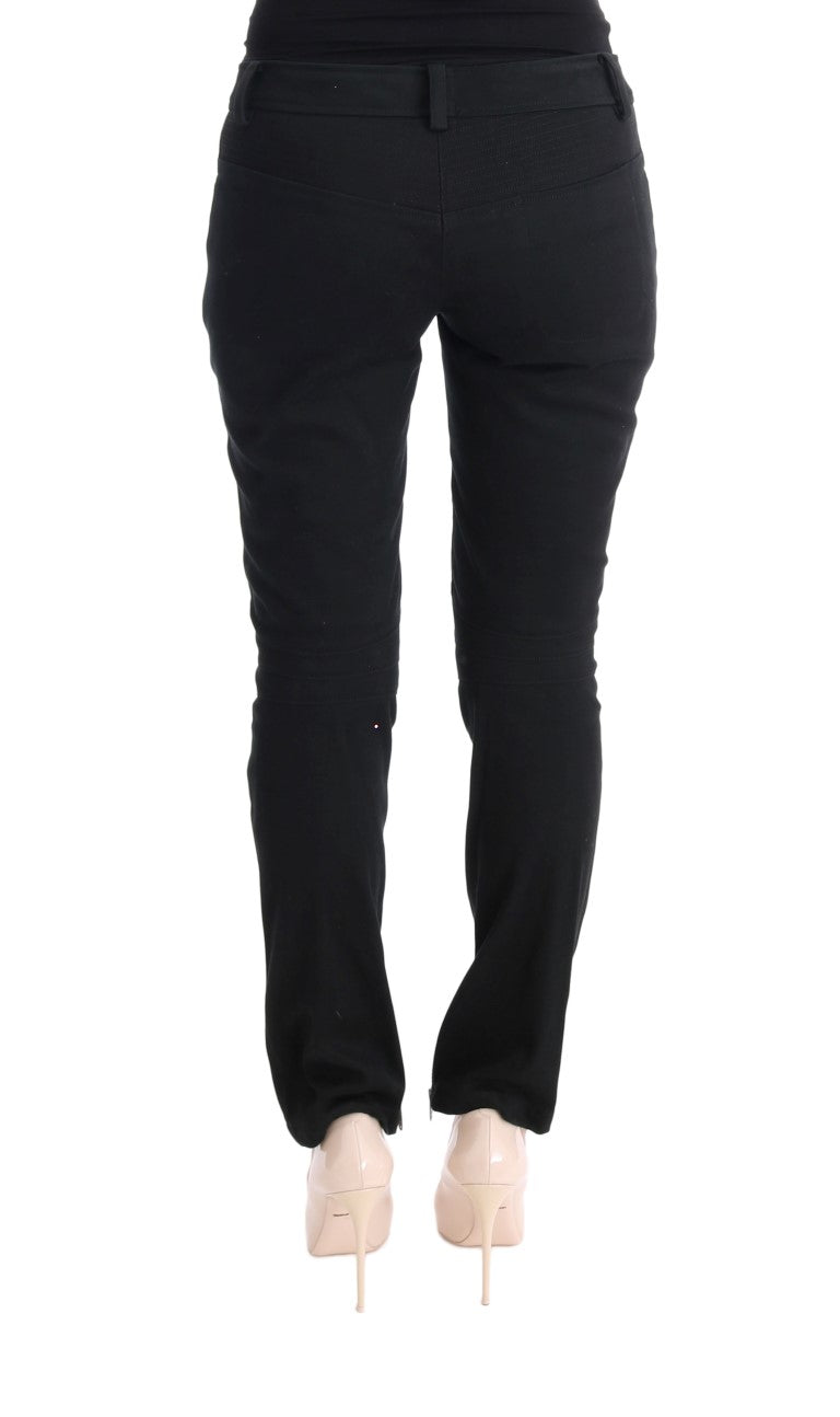 Chic Black Slim Fit Trousers - ventzia