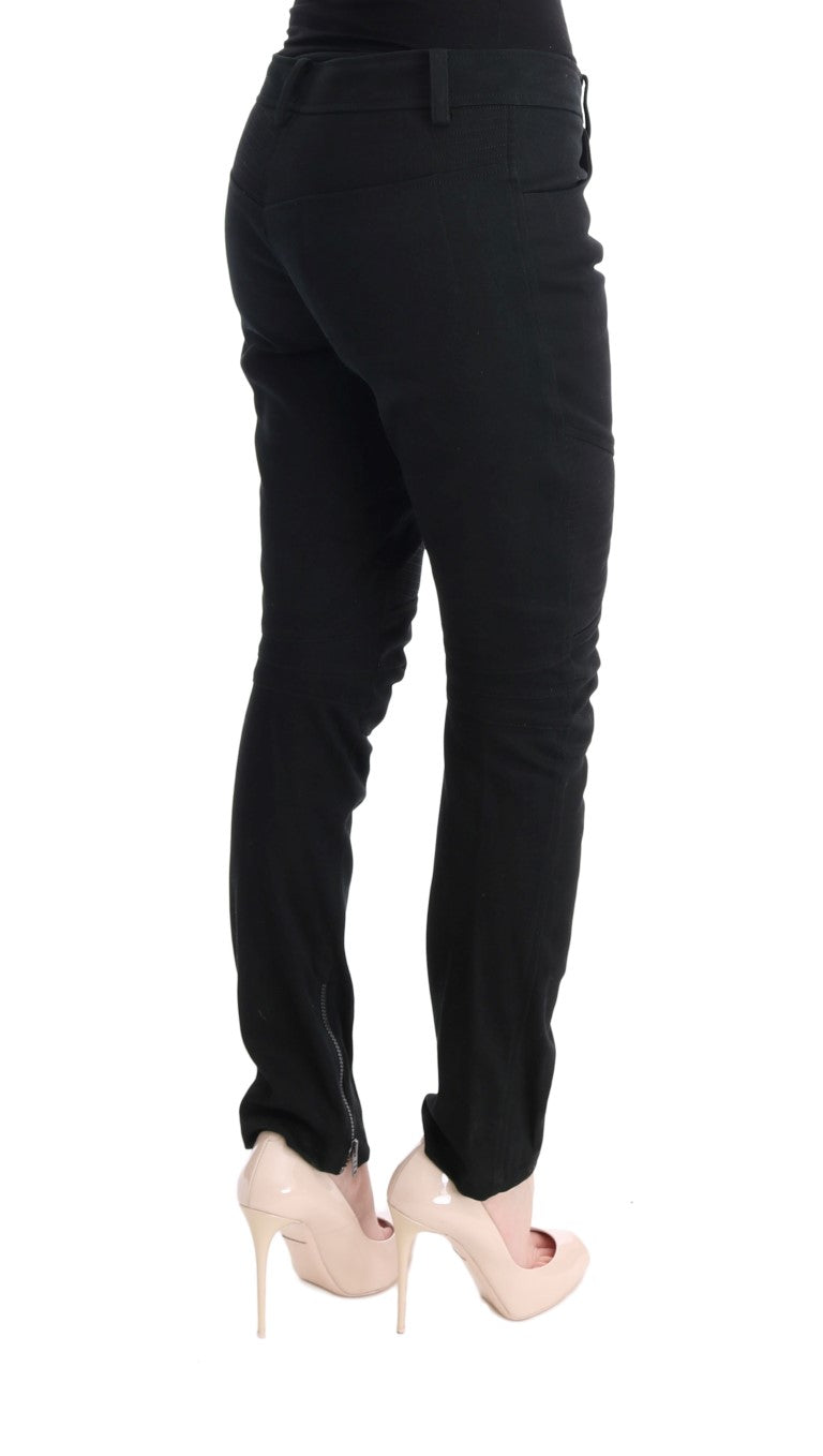 Chic Black Slim Fit Trousers - ventzia