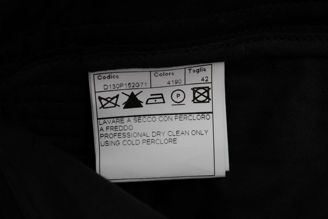 Chic Black Slim Fit Trousers - ventzia