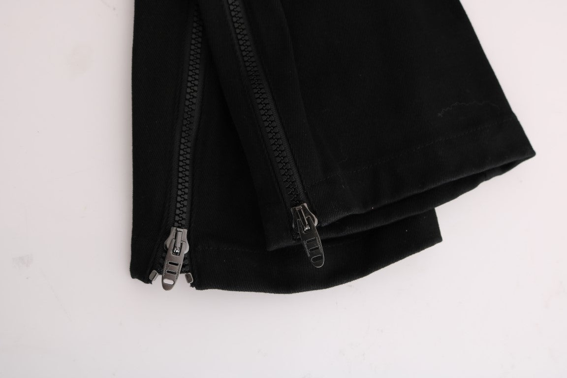 Chic Black Slim Fit Trousers - ventzia