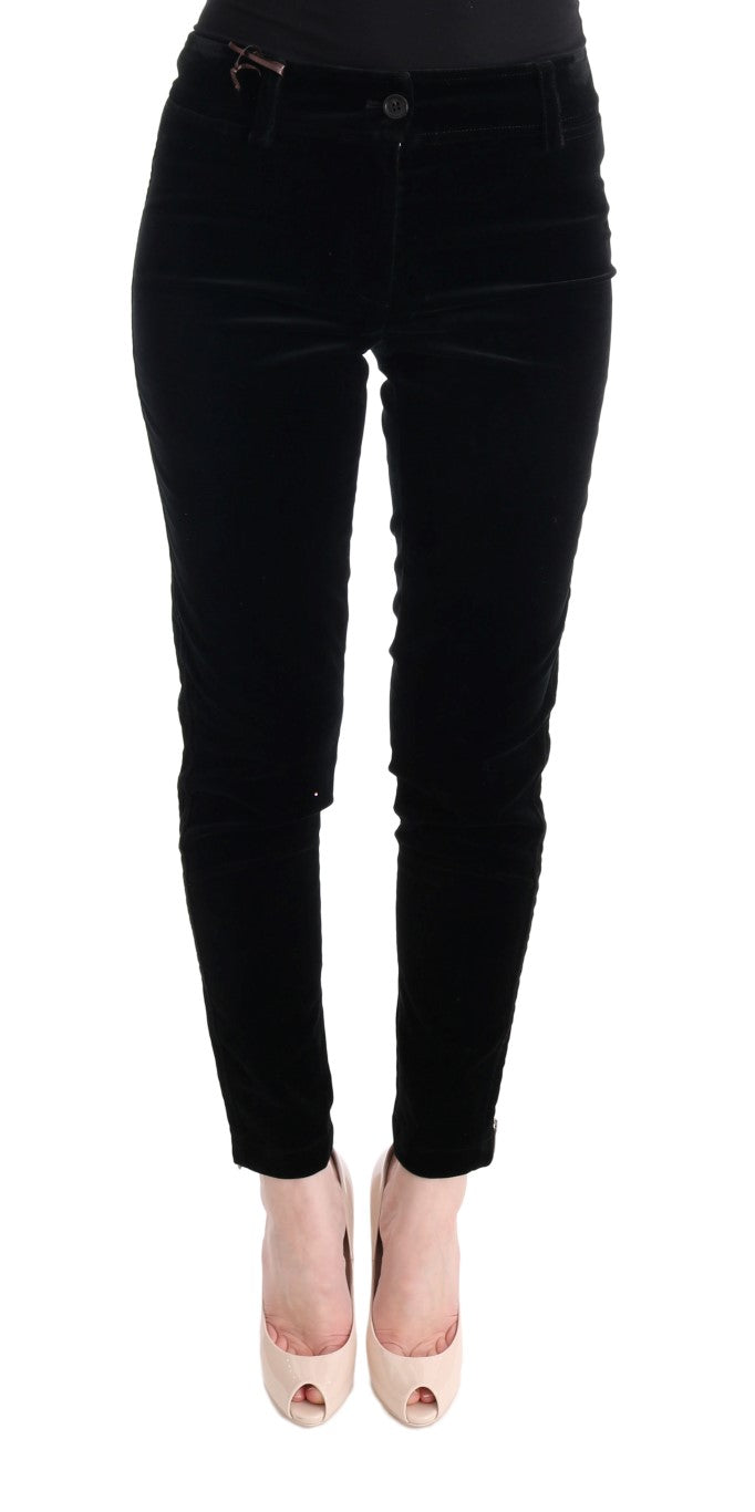 Chic Black Slim Fit Cropped Pants - ventzia