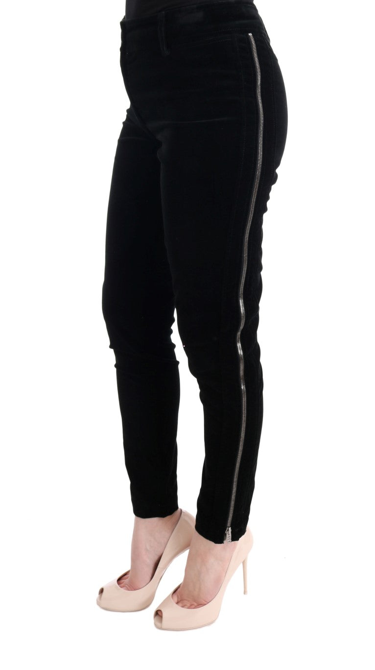 Chic Black Slim Fit Cropped Pants - ventzia