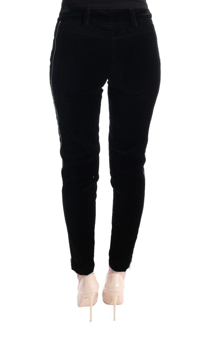 Chic Black Slim Fit Cropped Pants - ventzia