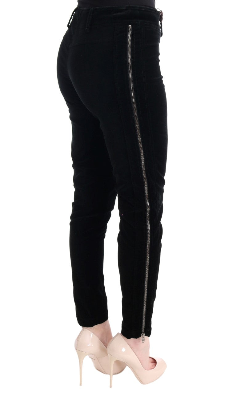 Chic Black Slim Fit Cropped Pants - ventzia