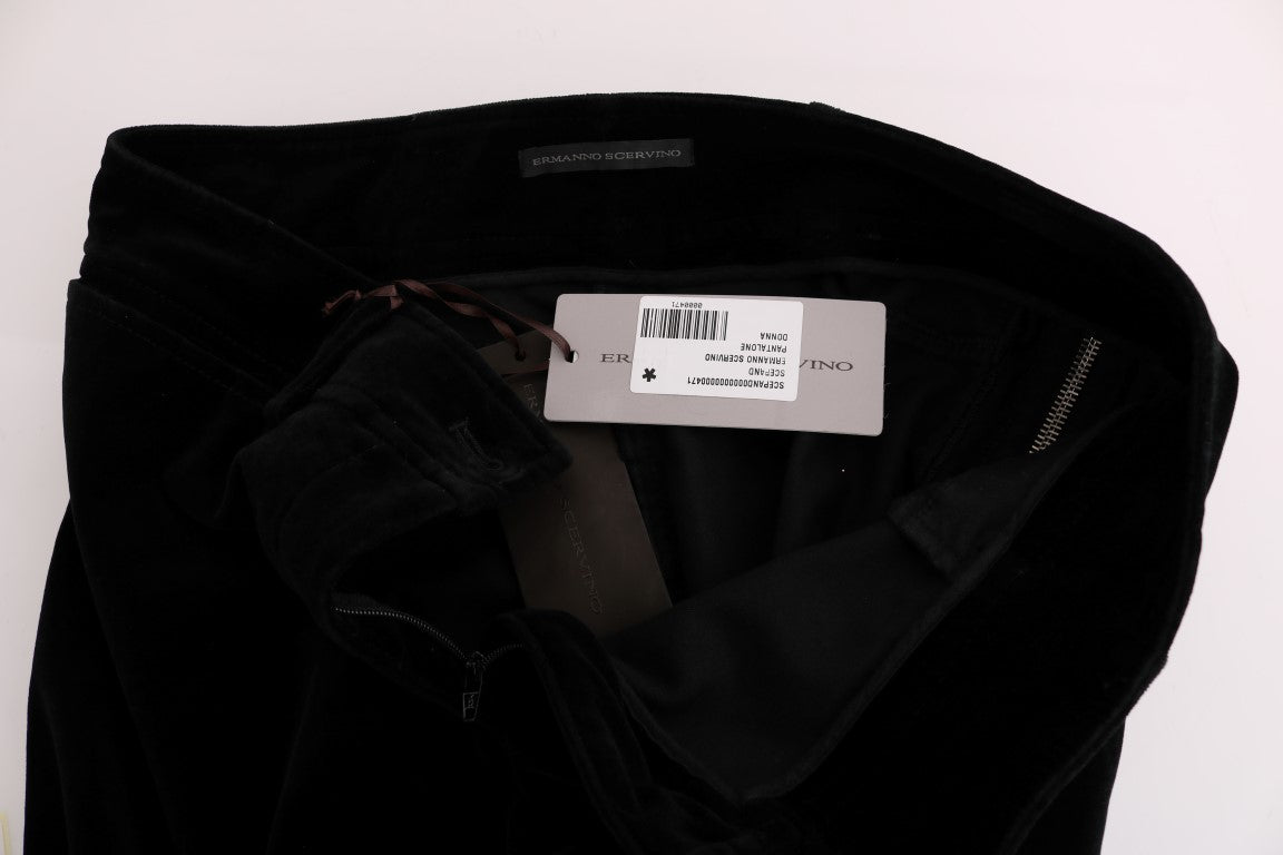 Chic Black Slim Fit Cropped Pants - ventzia