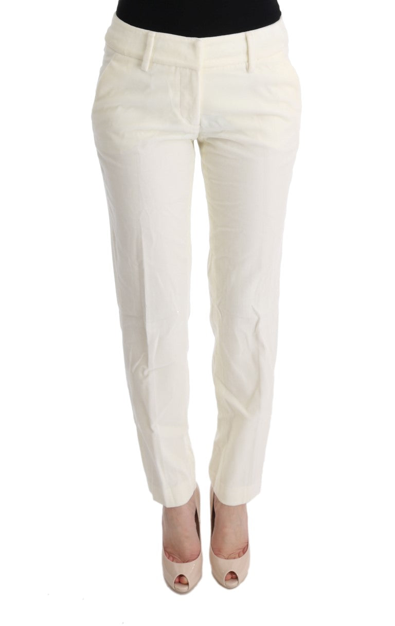 Chic White Regular Fit Pants - ventzia