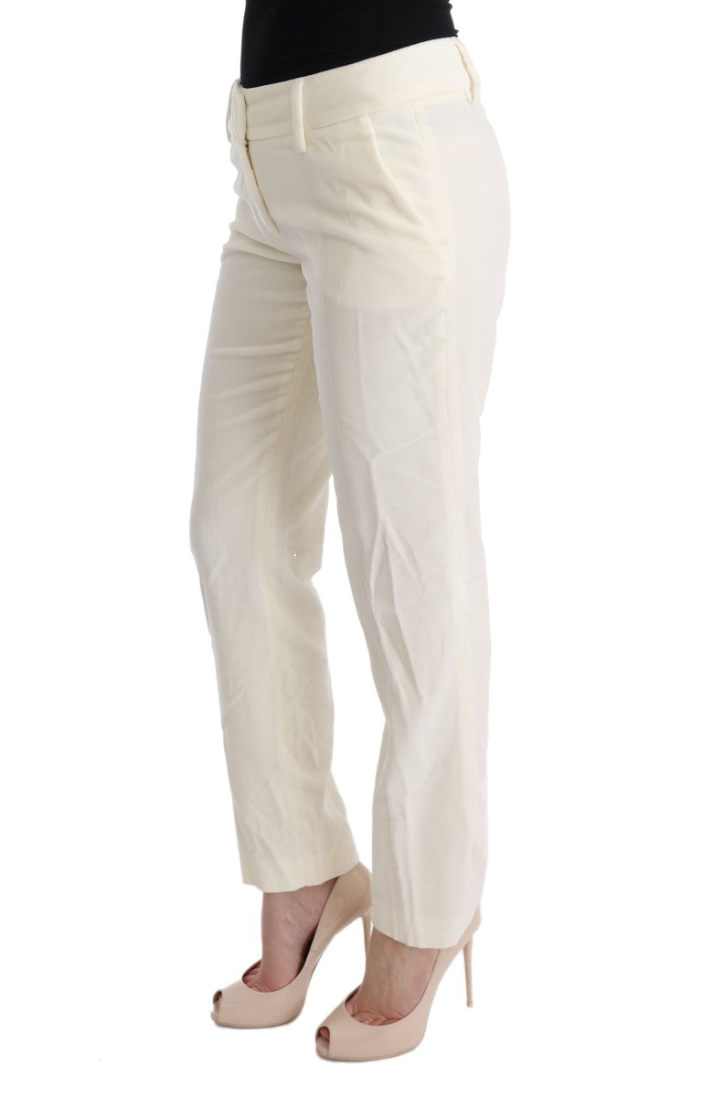 Chic White Regular Fit Pants - ventzia