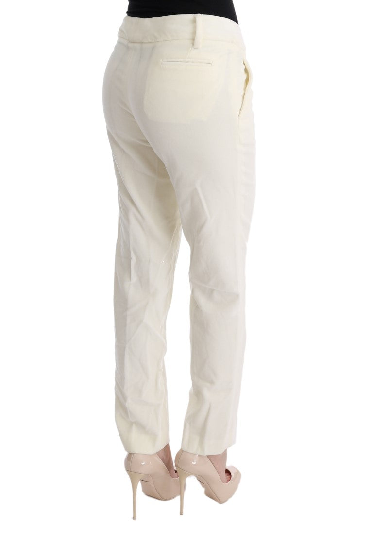 Chic White Regular Fit Pants - ventzia