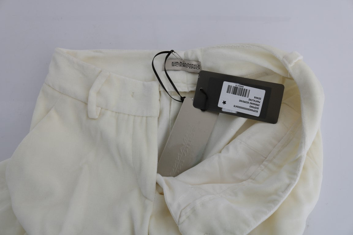 Chic White Regular Fit Pants - ventzia