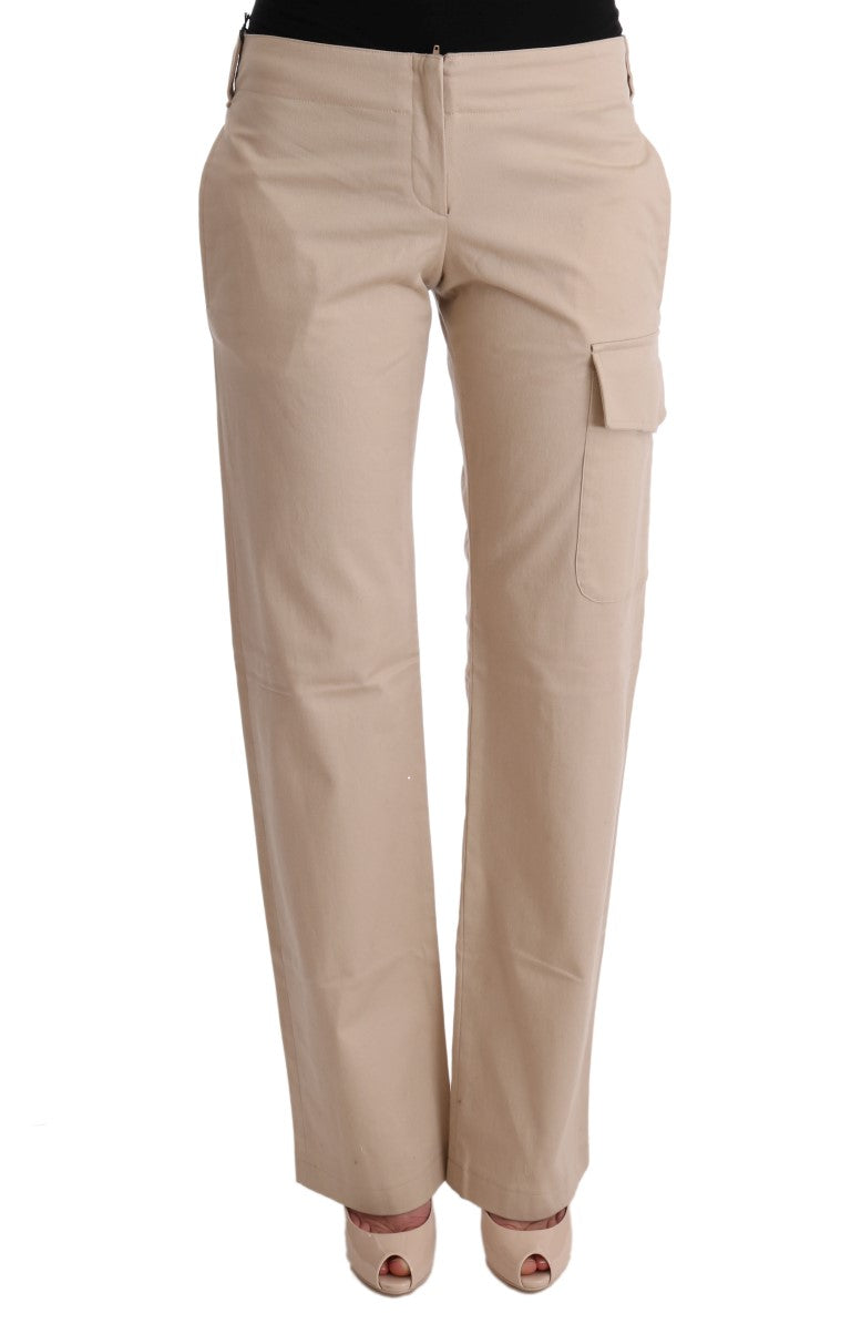 Chic Beige Cropped Pants - Regular Fit Elegance - ventzia