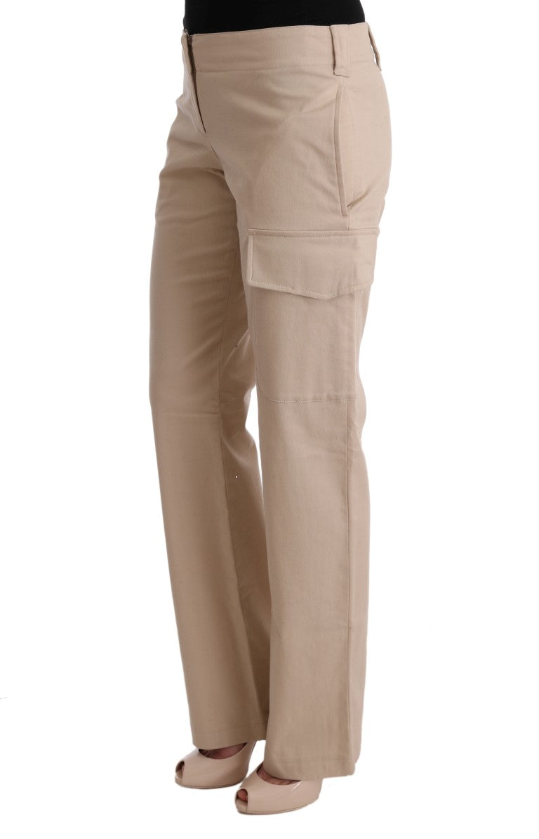 Chic Beige Cropped Pants - Regular Fit Elegance - ventzia