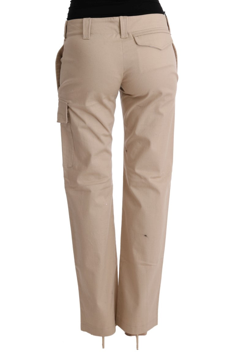 Chic Beige Cropped Pants - Regular Fit Elegance - ventzia