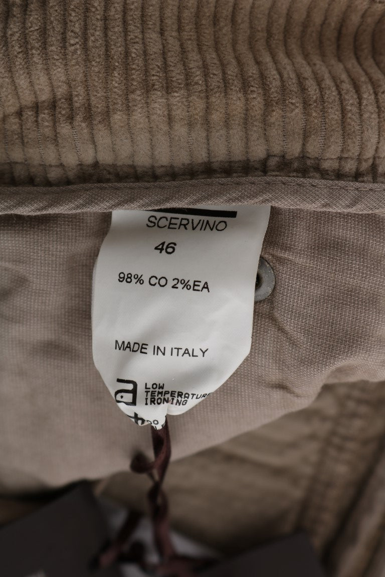 Beige Regular Fit Luxe Trousers - ventzia