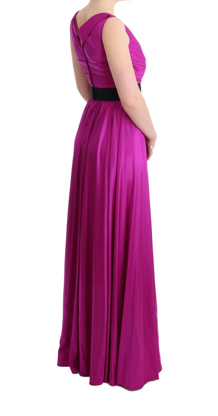 Elegant Pink Silk Gown Dress - ventzia