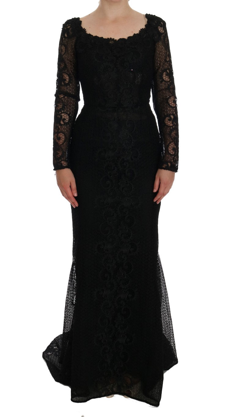 Elegant Full Length Black Sheath Maxi Dress - ventzia