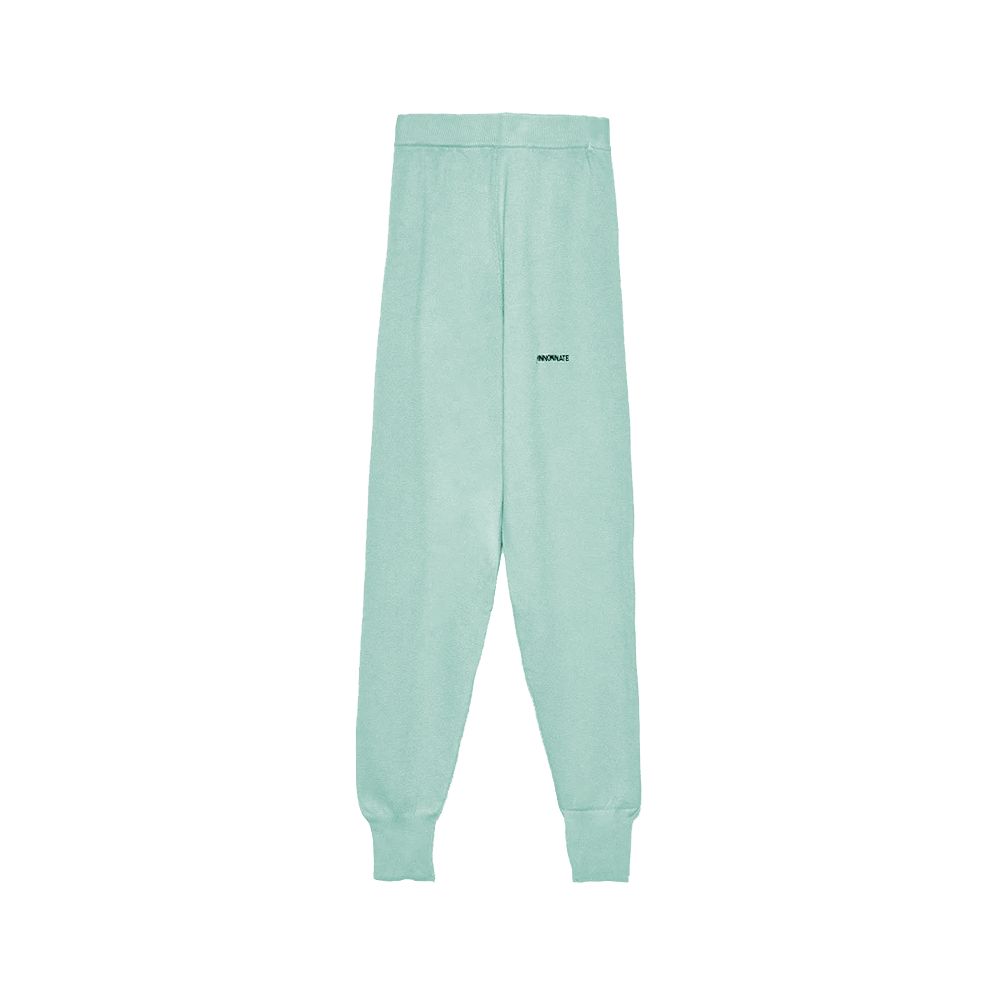 Mint Green Wool Blend Tracksuit Trousers - ventzia