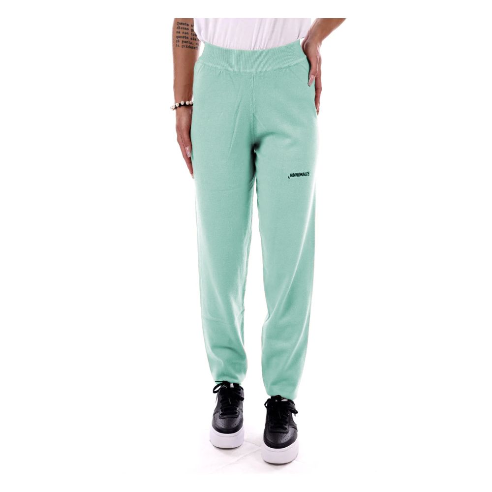 Mint Green Wool Blend Tracksuit Trousers - ventzia