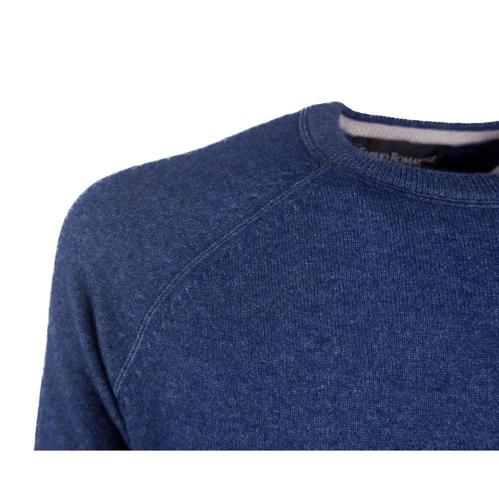 Blue Cashmere Men Sweater - ventzia