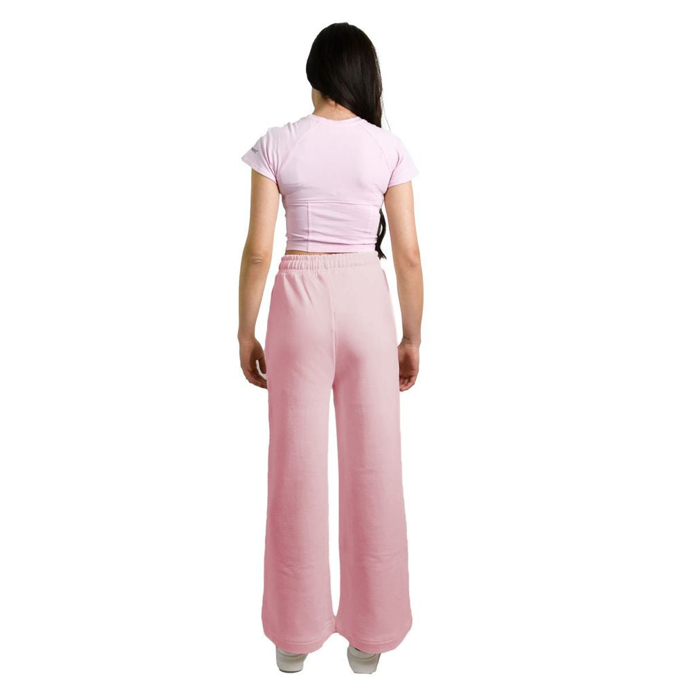 Chic Pink Palazzo Pants with Drawstring - ventzia