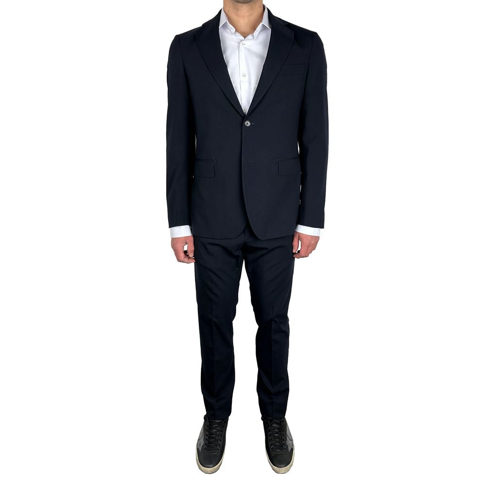 Blue Wool Men's Suit - ventzia