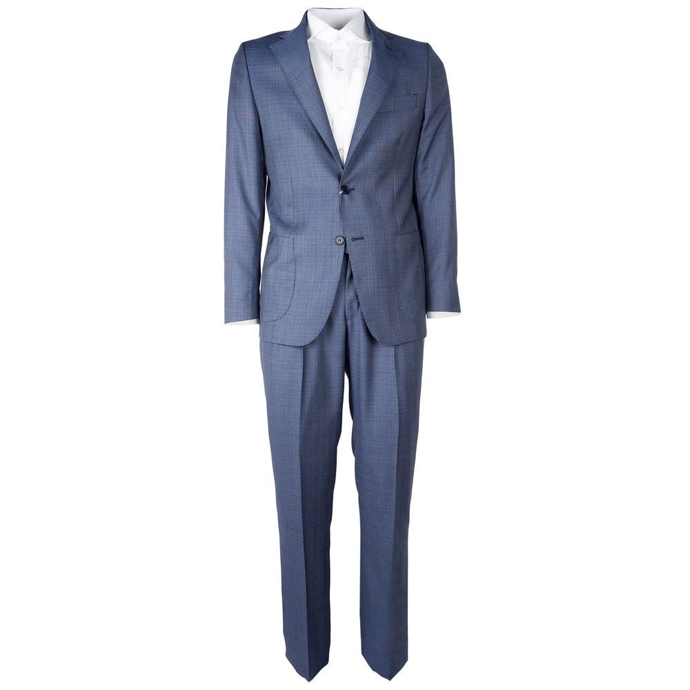 Blue Wool Men Suit - ventzia
