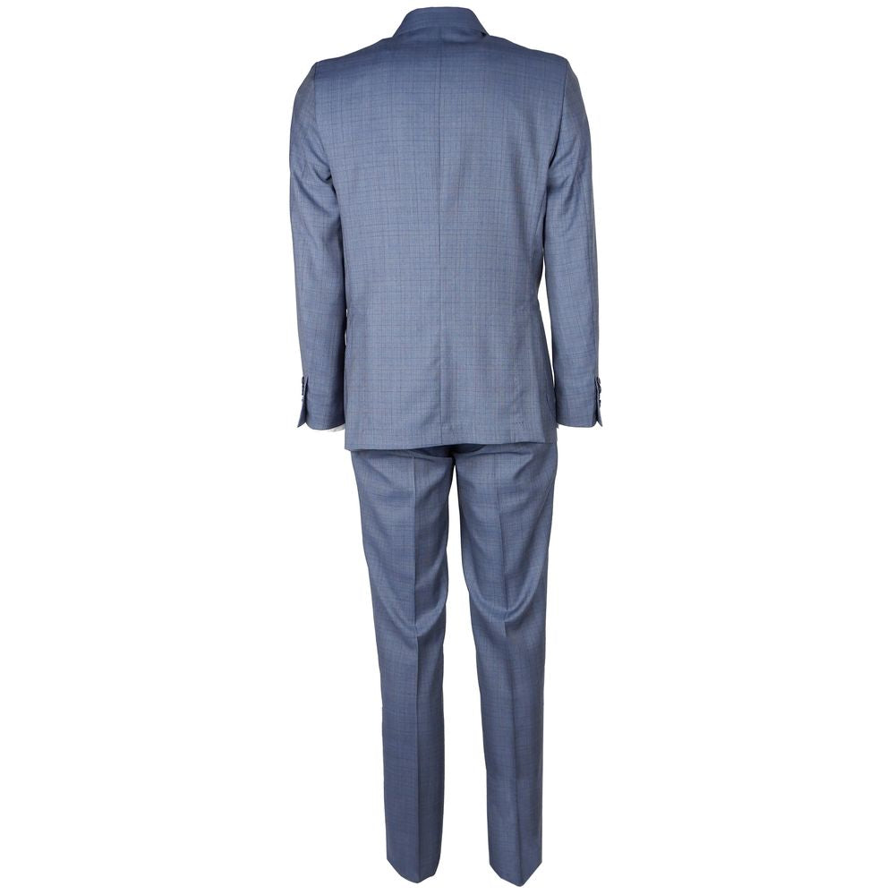 Blue Wool Men Suit - ventzia