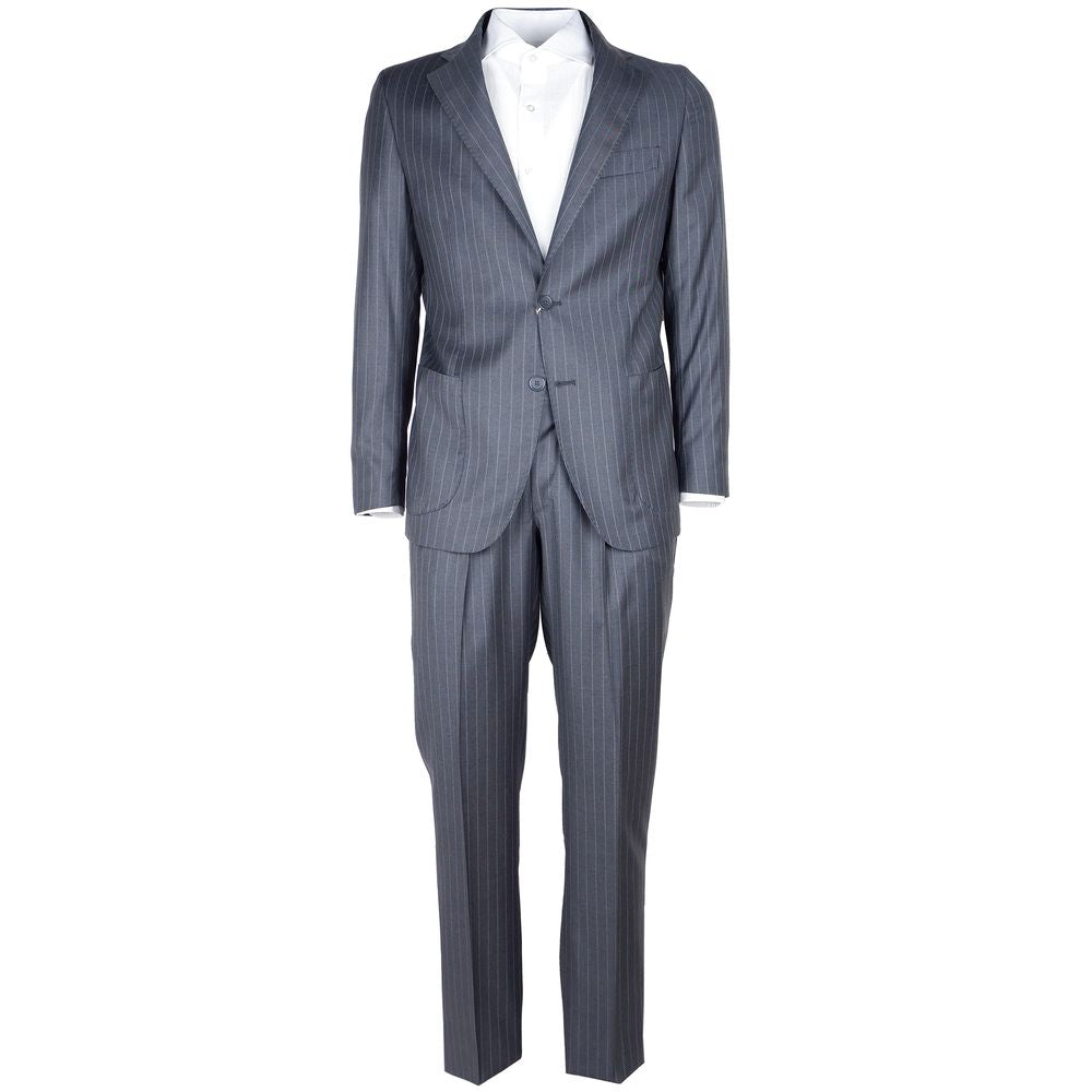 Gray Wool Men Suit - ventzia