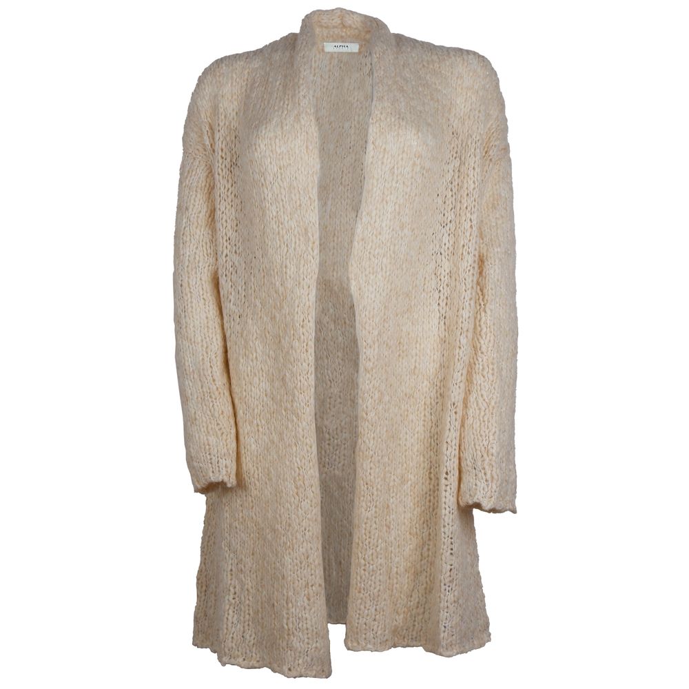Beige Alpaca Wool Women Dress - ventzia