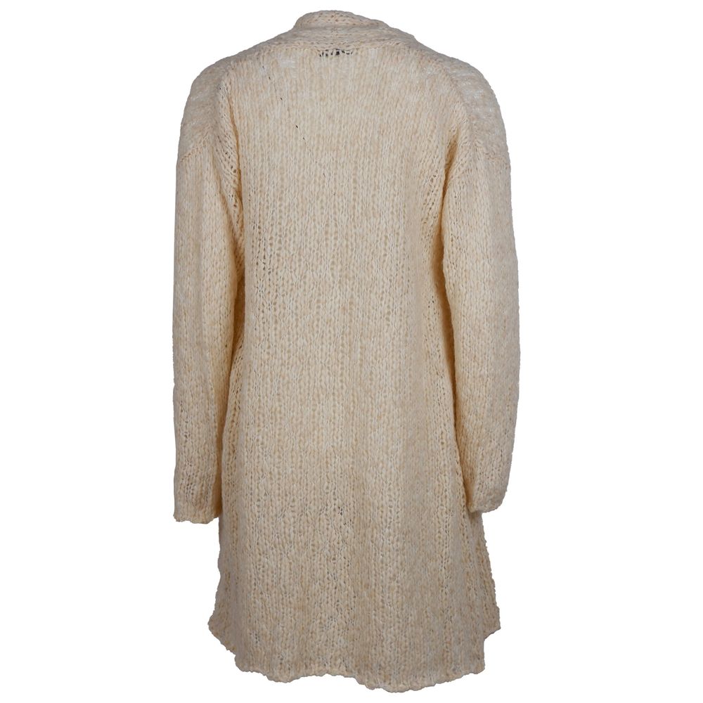 Beige Alpaca Wool Women Dress - ventzia