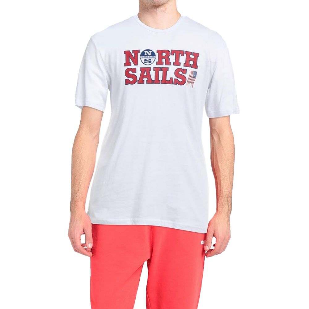 Elegant White Cotton Logo Tee - ventzia