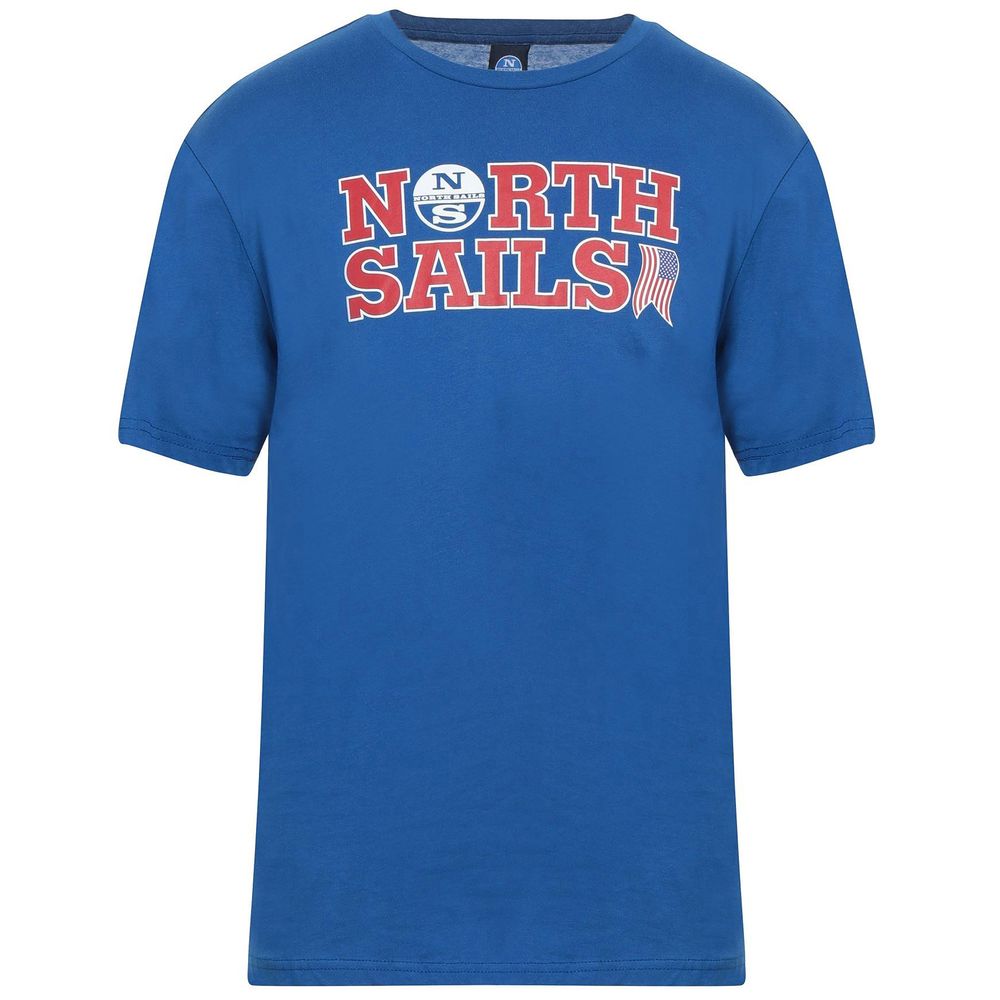 Light Blue Cotton Men T-Shirt - ventzia