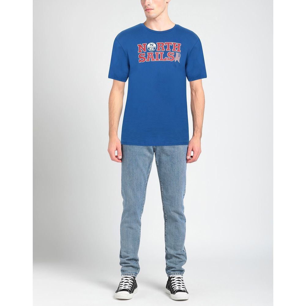 Light Blue Cotton Men T-Shirt - ventzia