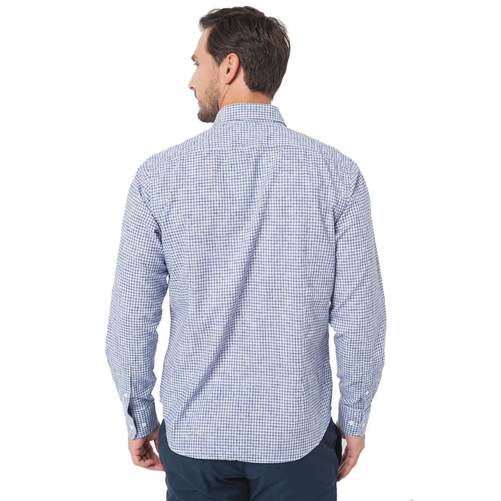 Elegant Checkered Cotton Shirt with Embroidered Logo - ventzia