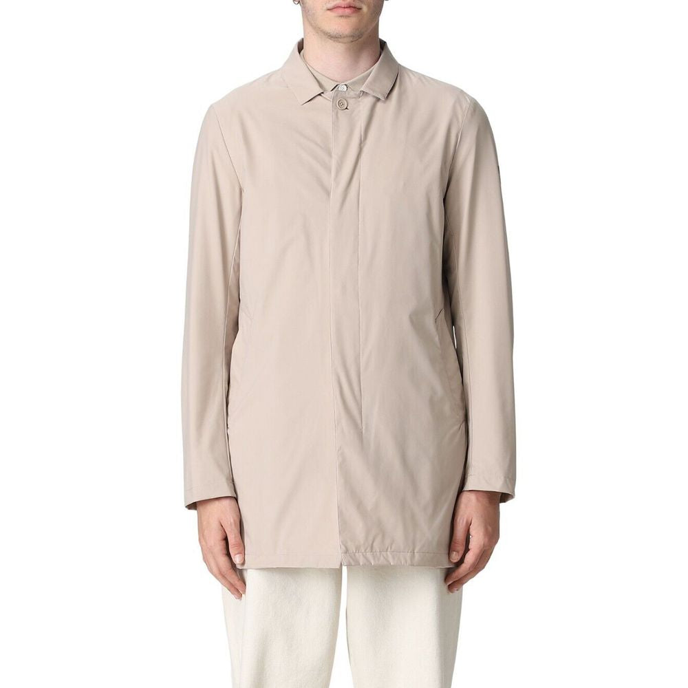 Beige Recycled Polyester Men Jacket - ventzia