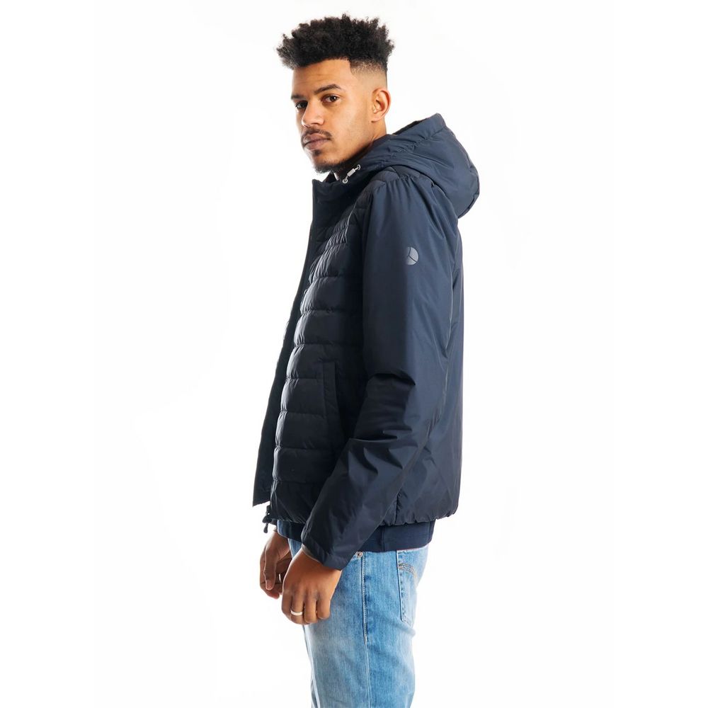 Blue Polyester Men Jacket